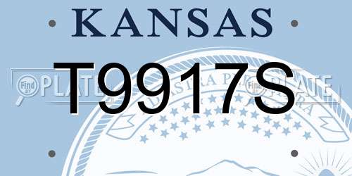 T9917S Kansas License Plate