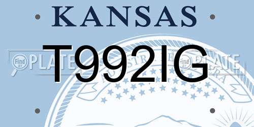 T992IG Kansas License Plate