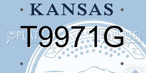 T9971G Kansas License Plate
