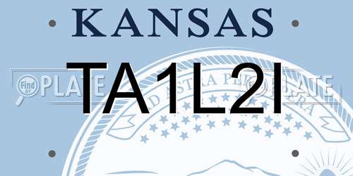 TA1L2I Kansas License Plate