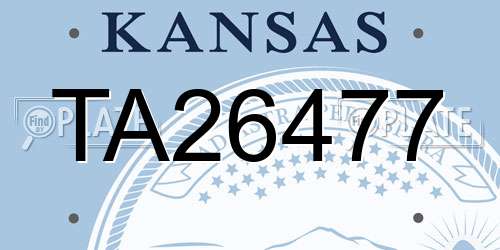 TA26477 Kansas License Plate