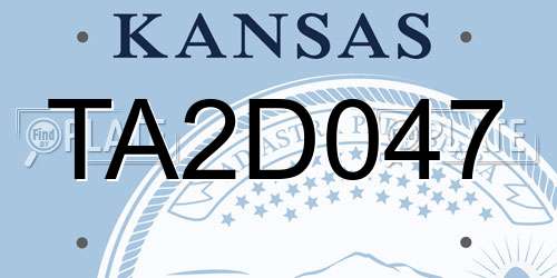 TA2D047 Kansas License Plate