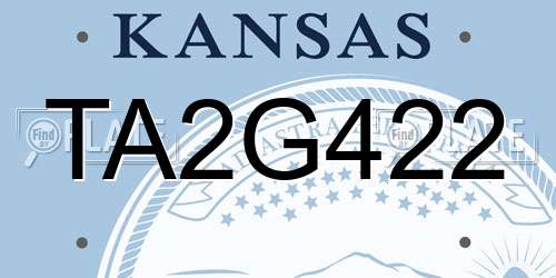 TA2G422 Kansas License Plate