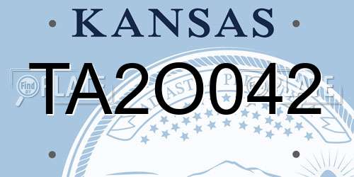 TA2O042 Kansas License Plate