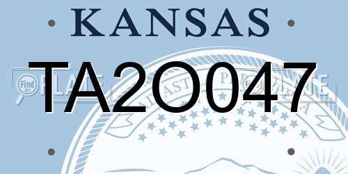 TA2O047 Kansas License Plate