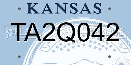 TA2Q042 Kansas License Plate