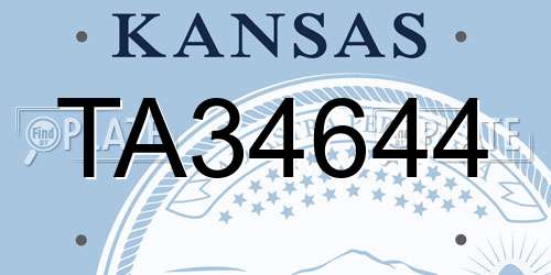 TA34644 Kansas License Plate
