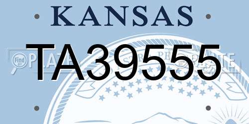 TA39555 Kansas License Plate