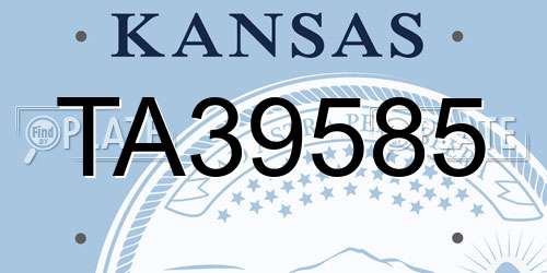 TA39585 Kansas License Plate
