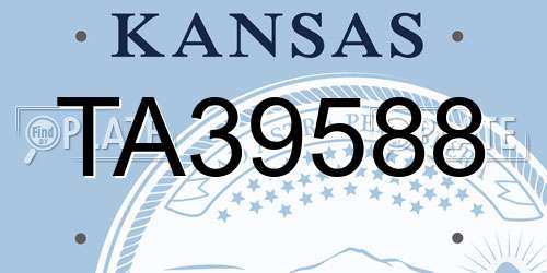 TA39588 Kansas License Plate