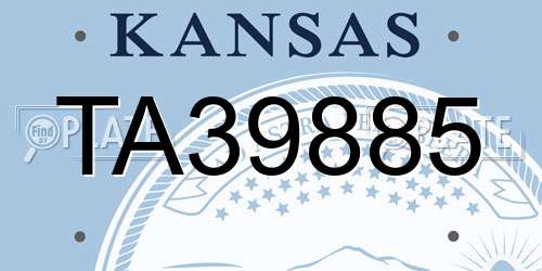 TA39885 Kansas License Plate