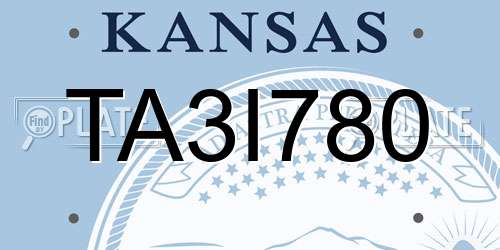 TA3I780 Kansas License Plate