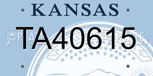 TA40615 Kansas License Plate