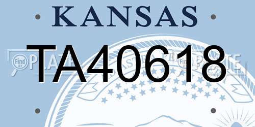 TA40618 Kansas License Plate