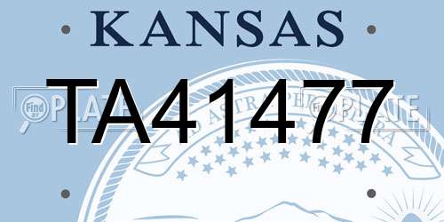 TA41477 Kansas License Plate