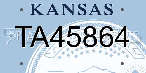 TA45864 Kansas License Plate