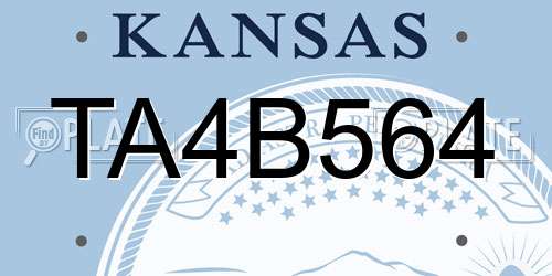 TA4B564 Kansas License Plate