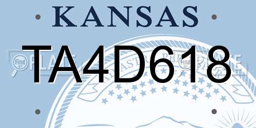TA4D618 Kansas License Plate