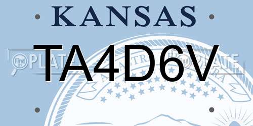 TA4D6V Kansas License Plate