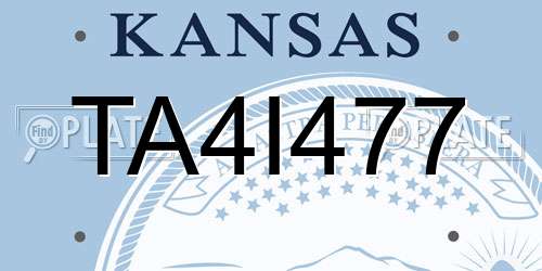 TA4I477 Kansas License Plate