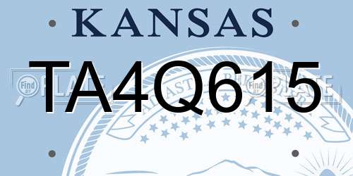 TA4Q615 Kansas License Plate