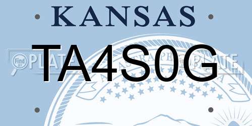 TA4S0G Kansas License Plate