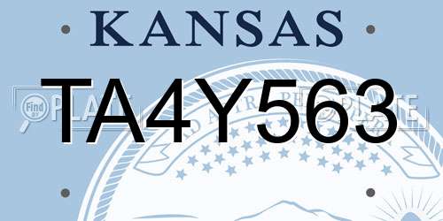 TA4Y563 Kansas License Plate