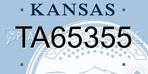 TA65355 Kansas License Plate