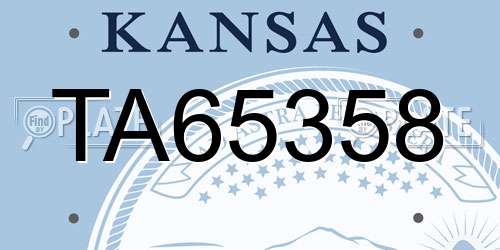 TA65358 Kansas License Plate