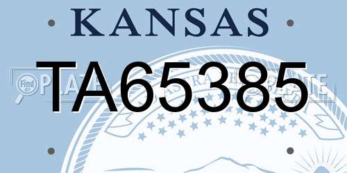 TA65385 Kansas License Plate