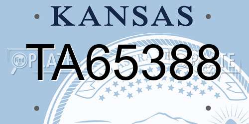 TA65388 Kansas License Plate