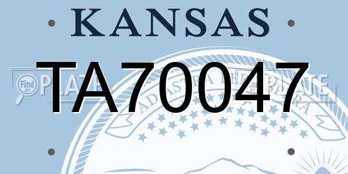 TA70047 Kansas License Plate