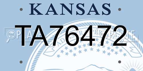 TA76472 Kansas License Plate