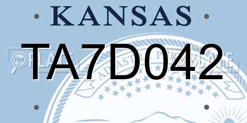 TA7D042 Kansas License Plate