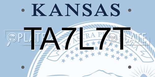 TA7L7T Kansas License Plate