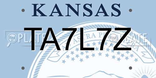 TA7L7Z Kansas License Plate