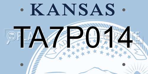 TA7P014 Kansas License Plate