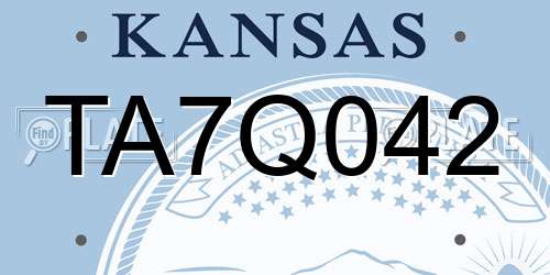 TA7Q042 Kansas License Plate