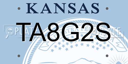 TA8G2S Kansas License Plate