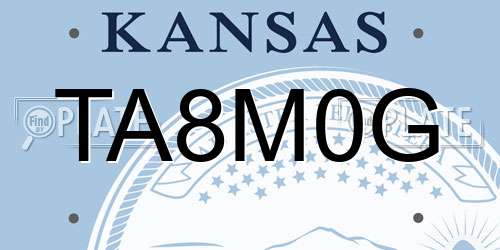 TA8M0G Kansas License Plate