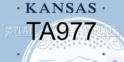 TA977 Kansas License Plate
