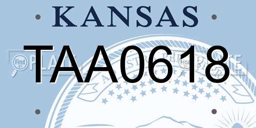 TAA0618 Kansas License Plate