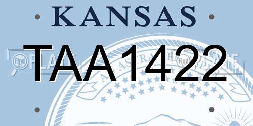 TAA1422 Kansas License Plate