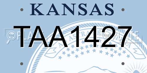 TAA1427 Kansas License Plate