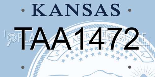 TAA1472 Kansas License Plate