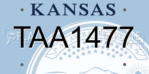 TAA1477 Kansas License Plate