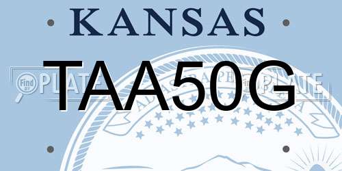TAA50G Kansas License Plate