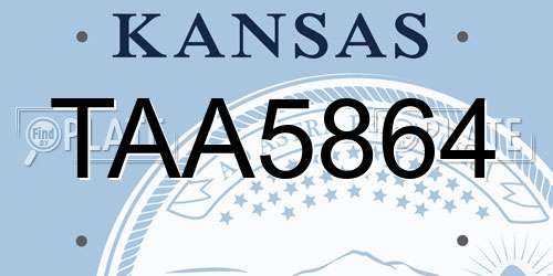 TAA5864 Kansas License Plate