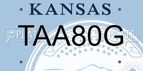 TAA80G Kansas License Plate
