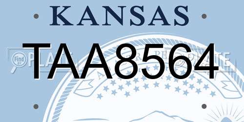 TAA8564 Kansas License Plate